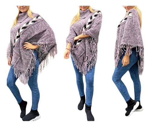 Poncho Capa Lana De Mujer Invierno Excelente