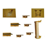 Kit Com Nichos Prateleiras Steps Arranhador Para Gatos