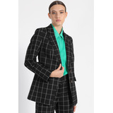 Blazer Entallado Cuadrille Negro Liola