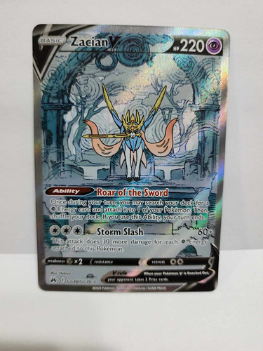 Tarjeta Carta Pokemon Go Pikachu Legendario Zacian V Crown Z