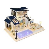 Casa Miniatura De Madera Bricolage - Luz Led - Tribu Sirena