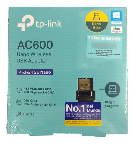 Adaptador Wifi Usb Dual Band Tp-link 5 Ghz Archer T2u Nano