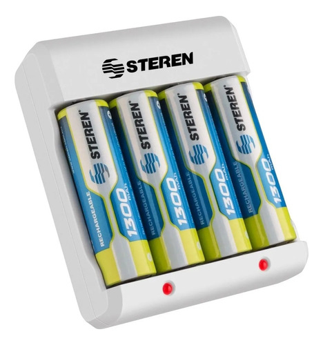 Cargador Steren Con 4 Pila Aa + 4 Aaa 1100mah Recargable