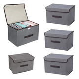 3 X Cajas Organizadoras De Tela Caja Plegable Con Tapa Ropa 