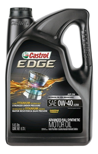 Aceite Castrol Edge 0w40 100% Sintético Garrafa 4.73lt