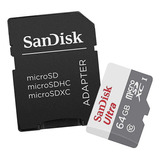 Cartao De Memoria 64gb Sandisk Ultra 100mb/s Micro Sd