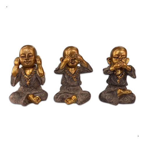 Trio Monges Sábios Buda Não Vejo Não Ouço Não Falo Sentidos