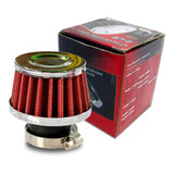 Filtro Venteo Deportivo Auto Conico De Aire Moto Rojo 25mm 