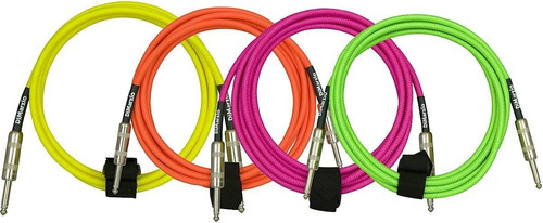 Cable De Instrumento Sobretrenzado De Neón De 18 Pies