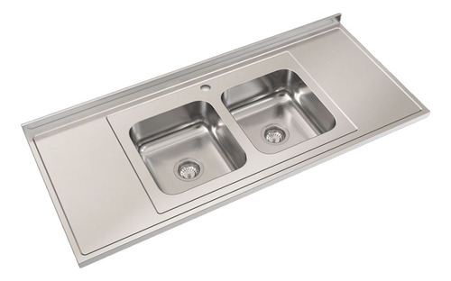 Mesada De Cocina Acero 1.20x61 Bacha Doble Johnson Central