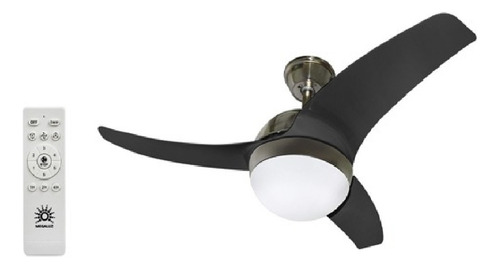 Ventilador Techo Lampara Led Frio Calido Aspas Negras 2 Pzas