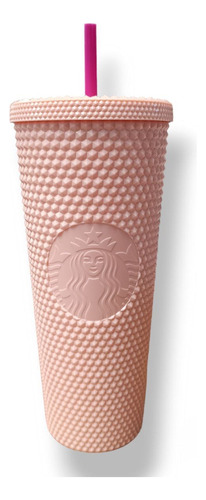 Vaso Studed Starbucks Spring Cold Cup Rosa Durazno 710 Ml
