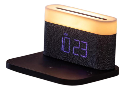 Reloj Despertador Digital Con Carga Inalámbrica, Luz Negro