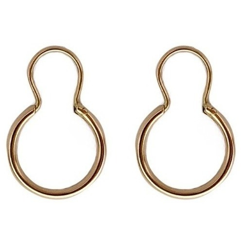 Aros Argollas Oro 18k Tubo Con Gancho Tamaño N2