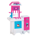 Cozinha Toys Infantil Pink Menina Completa Fogao Sai Água