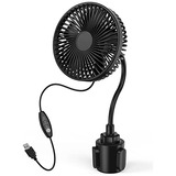 Ventilador De Coche Usb De 6 Pies Montado Portavasos, V...