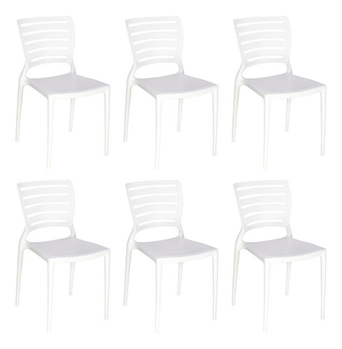 Combo 6 Cadeiras De Jantar Sofia Branca Tramontina