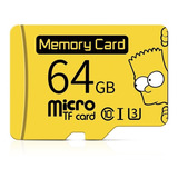 Tarjeta Micro Sd 64gb Bart Simpson C/ Adaptador
