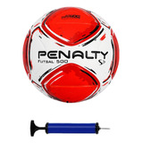 Bola Futsal Penalty S11 R2 + Bomba De Ar Cor Vermelho