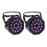 2x Refletor Par Led Slim 18 Leds Cree 3w Uv Luz Negra Neon