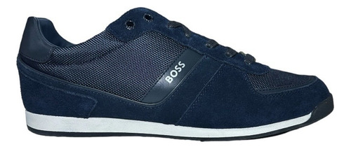 Tenis Boss Glaze Low Suede Azul Marino Casual 100% Original