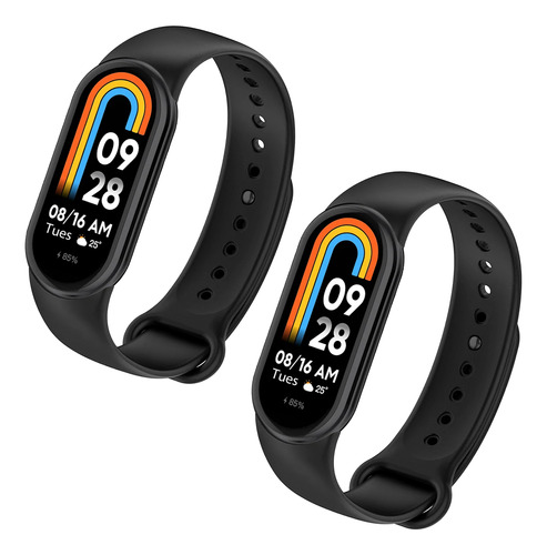 2x Correa Para Mi Xiaomi Band 8 Silicona Watch Strip Bandas