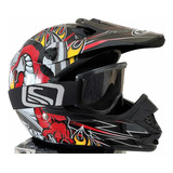 Casco Motocross Hjc Youth Joven M Con Antiparras Scott !!!