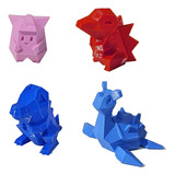 Pokemon Impresion 3d Low Poly Set 4 Personajes