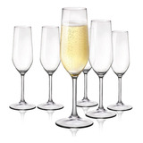 Set 6 Copas Champagne Cristal Riserva Bormioli Italia 200ml Color Transparente
