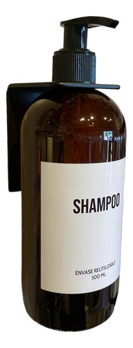 Escuadra Aluminio Negro Con Dispenser Shampoo