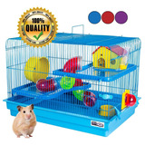 Gaiola Para Hamster Big Space Completa 2 Andares Azul