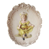$ Mini Cuadro Antiguo Relieve Figura Dama Victoriana Vintage