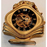 Reloj Escritorio Leopardo Felino Cuerda Dorado Oro