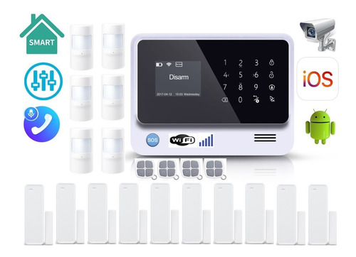 Kit Alarma Casa Negocio 16 Sensores G90 Plus Wifi App Móvil