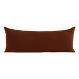 Travesseiro De Corpo Infantil + Fronha 85x35cm 100%silicone Cor Chocolate