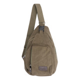 Mochila De Hombro Unbalance De Lona Verde Militar, Talla L