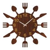 Relógio Parede Cozinha Restaurante Copa Talheres Grande 40cm