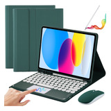 1 Funda Con Teclado+mouse+lápiz Para iPad 10ª Gen.10.9'' Ñ