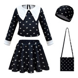 Traje De Baño Wednesday Addams Para Niñas Disfraz Cosplay