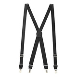 Suspenderstore Men's Leather Suspenders - 1-inch Wide - Clip