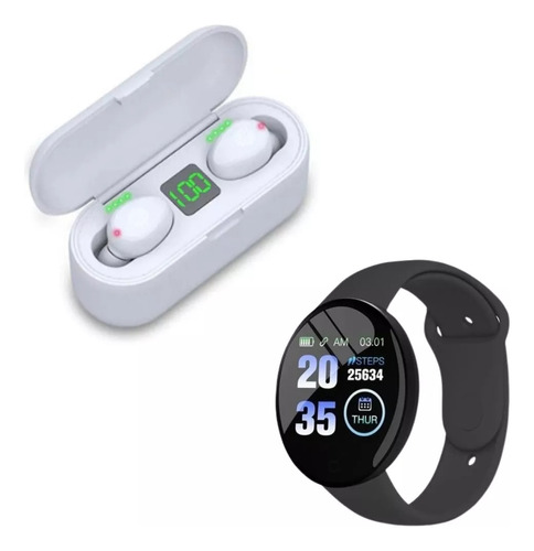 Combo Smartwatch Reloj Inteligente D18 + Auricular F9 Touch