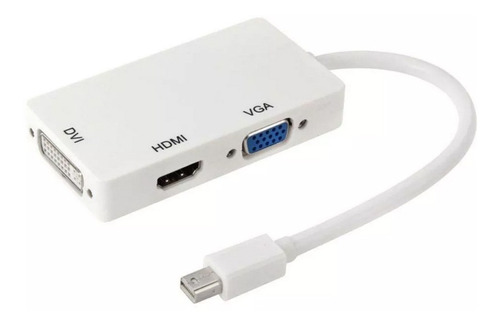 Adaptador Conversor Mac Thunderbolt Mini 3x1 Hdmi Vga Dvi