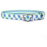 Collar Perro Argyle Azul Y Verde 24-27  - X-grande/wide 1 