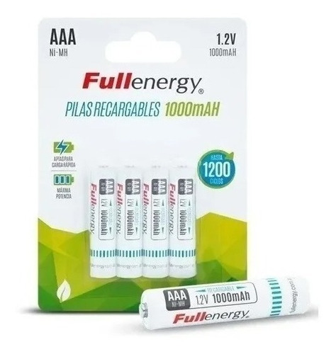 Blister X 4 Pilas Recargable Aaa 1000 Ni-mah Fullenergy