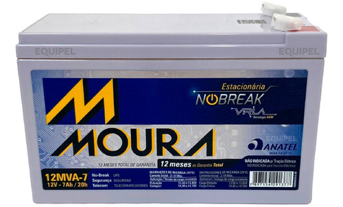 Batería Moura 12v / 7ah Gel Ups Alarmas Luces De Emergencias