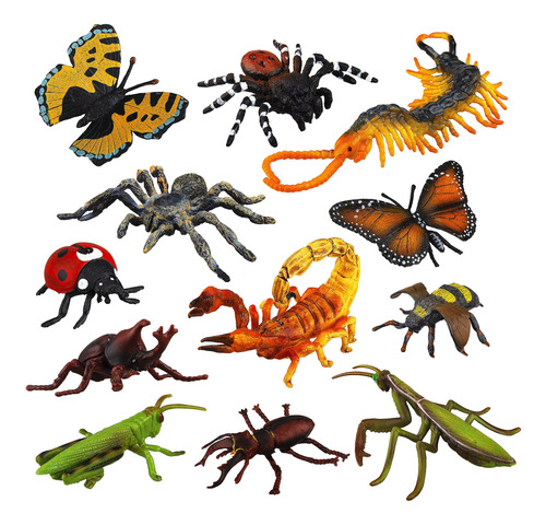 Toymany Juego De 12 Figuras Realistas De Insectos, Juego De.