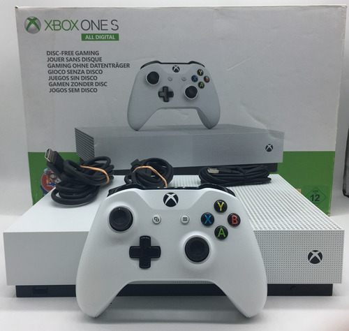 Xbox One S 1tb All Digital Branco Usado Com Caixa 