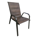 Silla Sillon Apilable Marron Importada Diseño Galeria Jardin