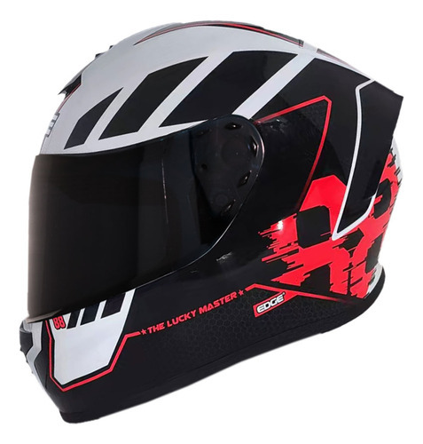 Casco Integral Moto Edge Frankie Master 88 Certificado Dot Color Negro/blanco Tamaño Del Casco Talla L (59 - 60 Cm)