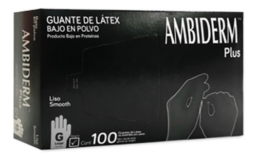 Guantes Látex Ambiderm Plus Negro Caja 100 Piezas